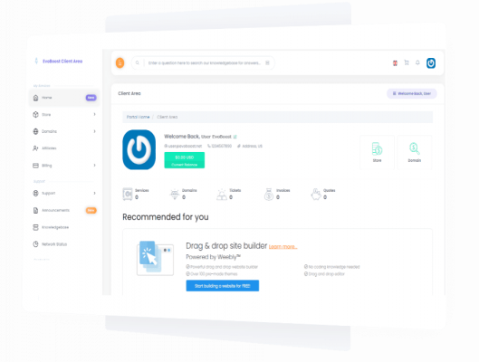 EvoBoost ClientArea